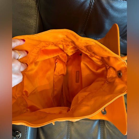 Orange Quilted Convertible Shoulder Bag - Picture 9 of 15